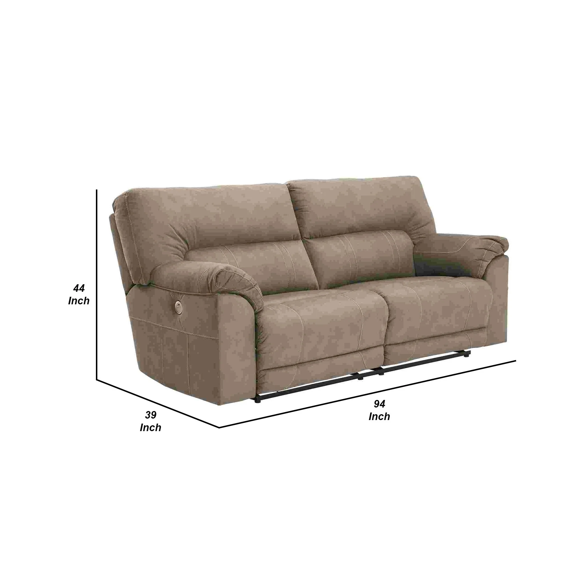 Power Sofa with 2 Seat Reclining Mechanism, Slate Gray