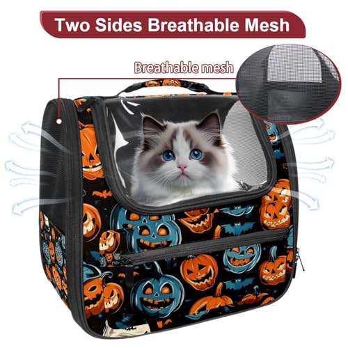 Halloween Pet Travel Carrier | Ventilated Comfortable Design with Safety Features | Ideal for Small to Medium Sized Pets Cats, Dogs etc