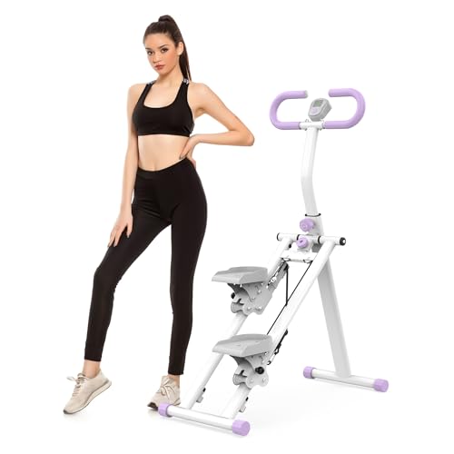 Stair Stepper for Home, Folding Vertical Climber Workout Machine for Full-Body Exercise Stair Stepper with Stable Frame Adjustable Handlebar & Pedals