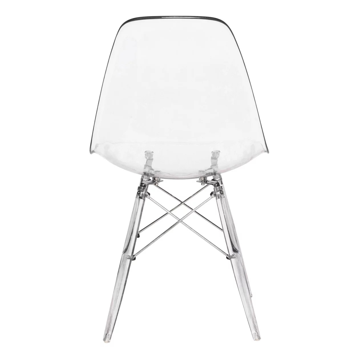 Dover Molded Side Chair with Acrylic Base, Set of 2 - Clear