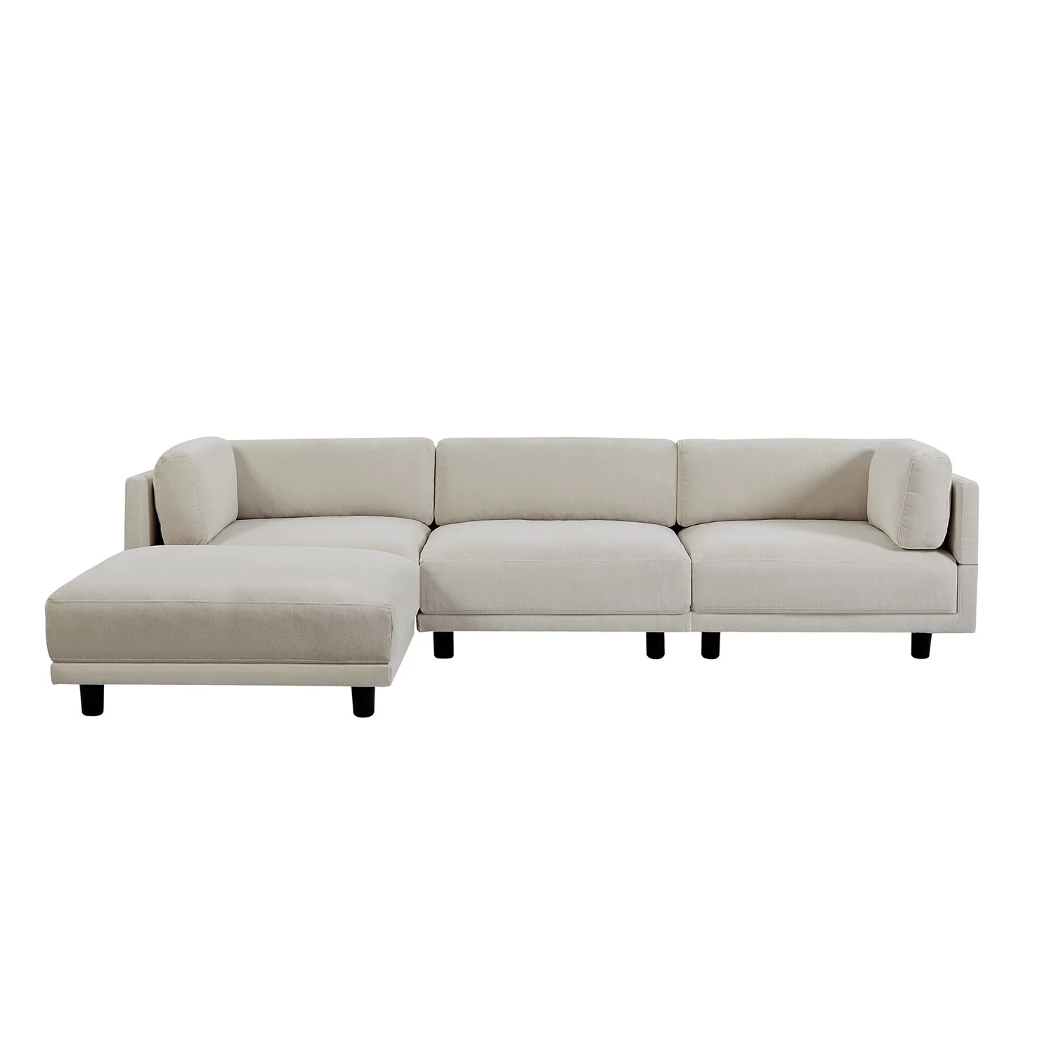 MERAX  Upholstery Convertible Sectional Sofa with Reversible Chaise Beige
