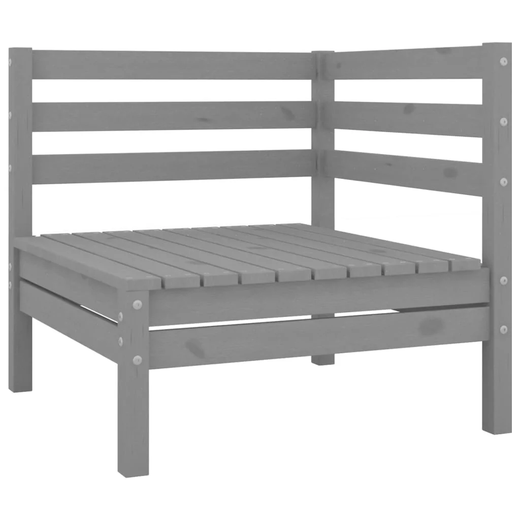 Buyweek Patio 2-Seater Sofa Gray Solid Wood Pine