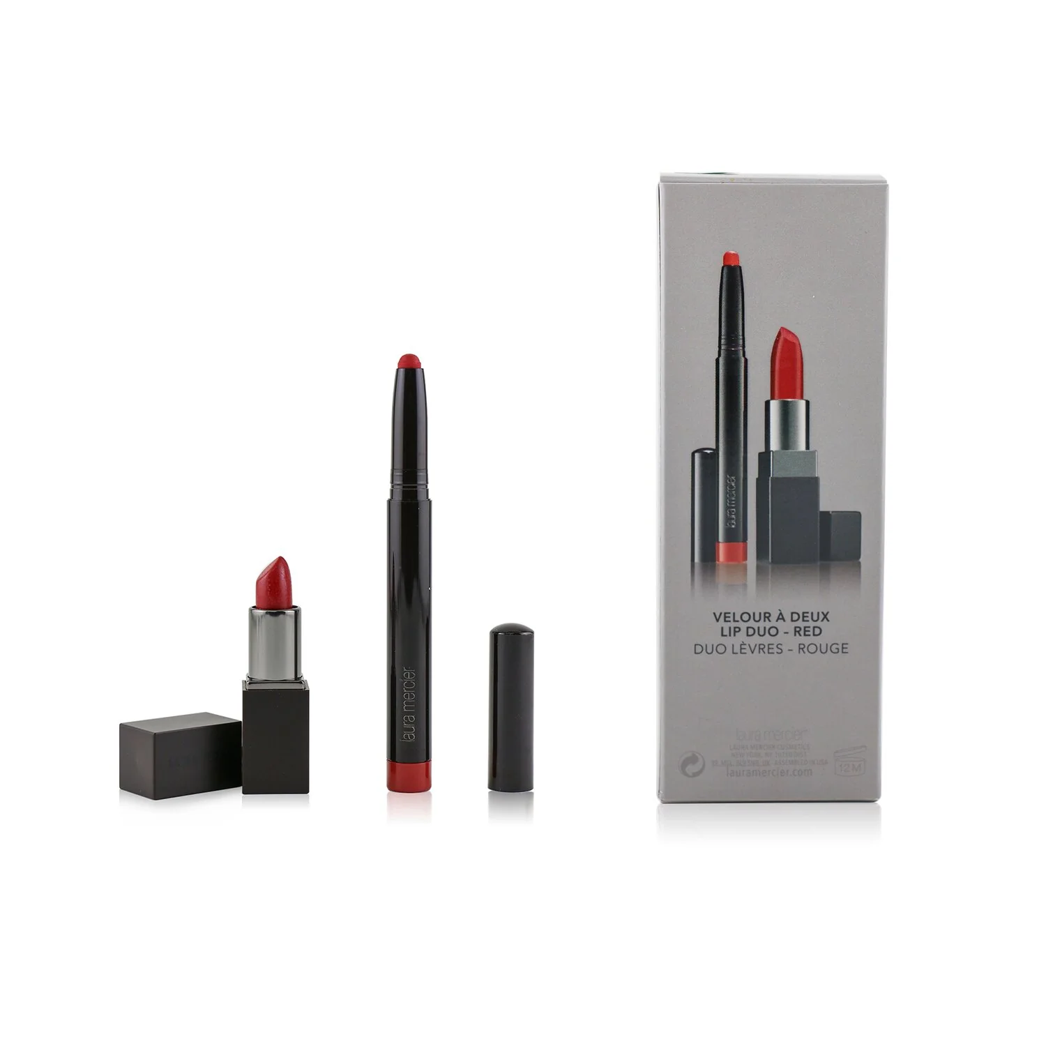 Laura Mercier Velour A Deux Lip Duo (2x Lipstick) - Red  2pcs