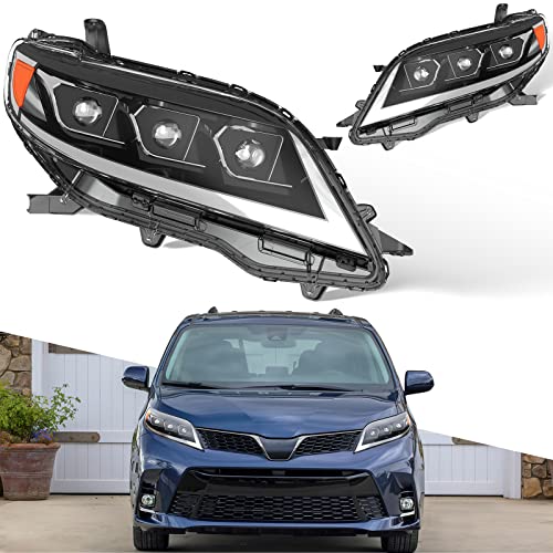 PENSUN Headlight Assembly Fit For 2011-2020 Toyota Sienna, DRL Sequential Signal Headlamp Replacement for 8115008030 TO2502199