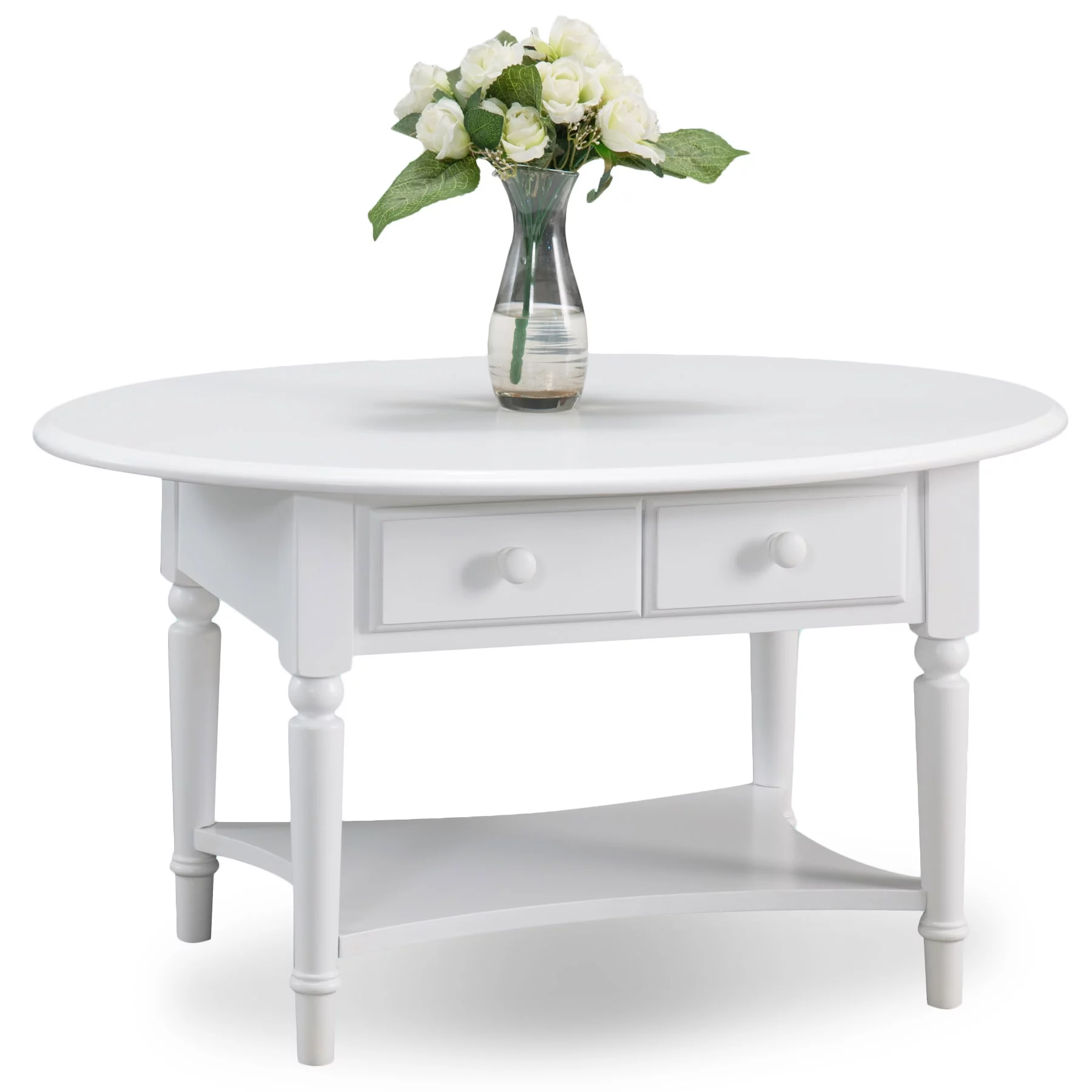 Coastal Oval Coffee Table in Orchid White