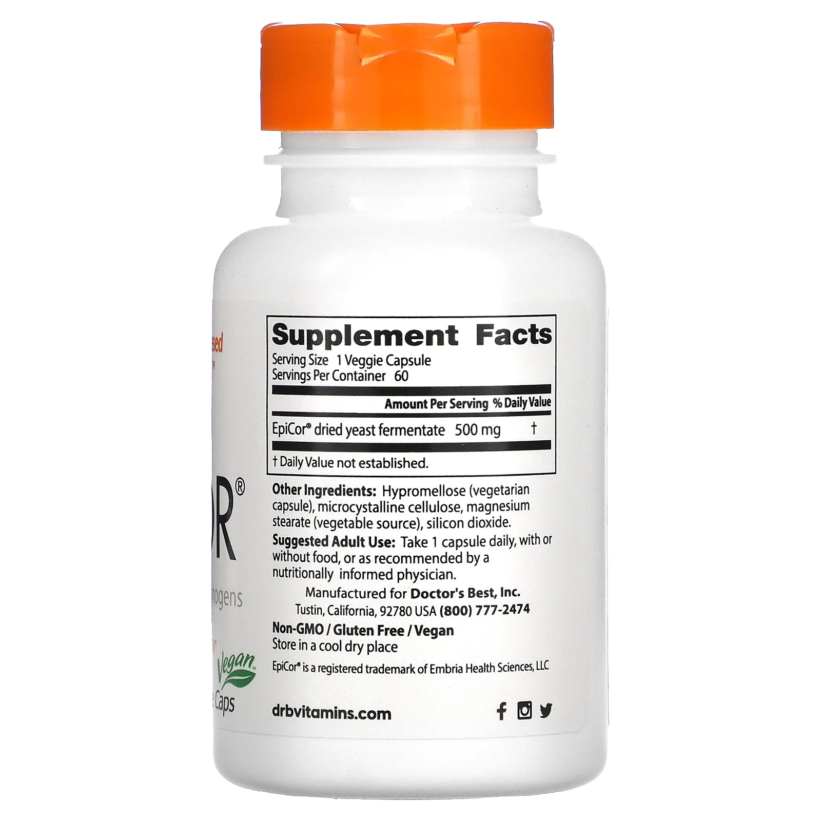 Doctor's Best EpiCor® - 500 mg - 60 Veggie Caps