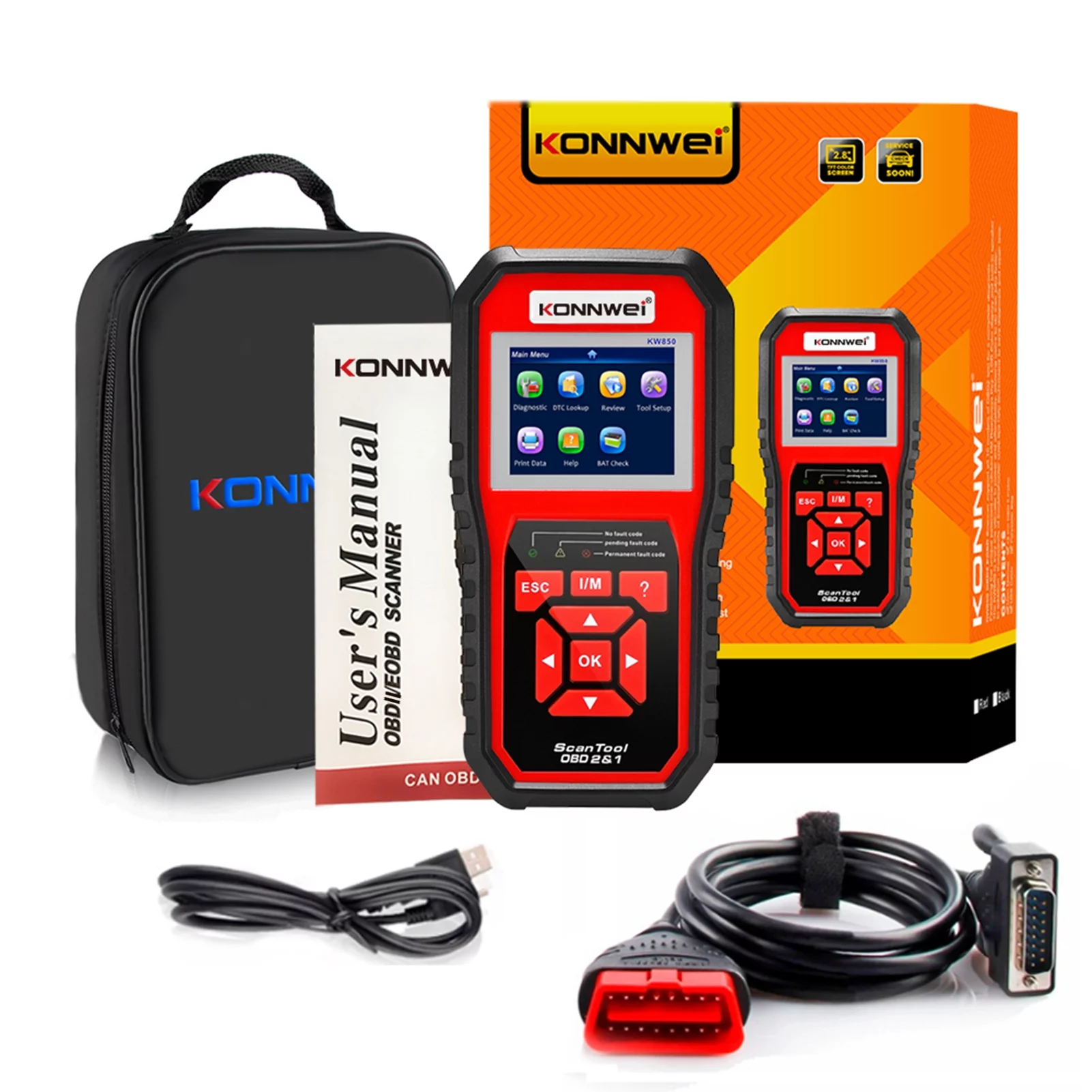 OWSOO KW850 OBDII Scanner Auto Code Reader Diagnostic Check Engine Scan Tool for OBDII Cars After 1996