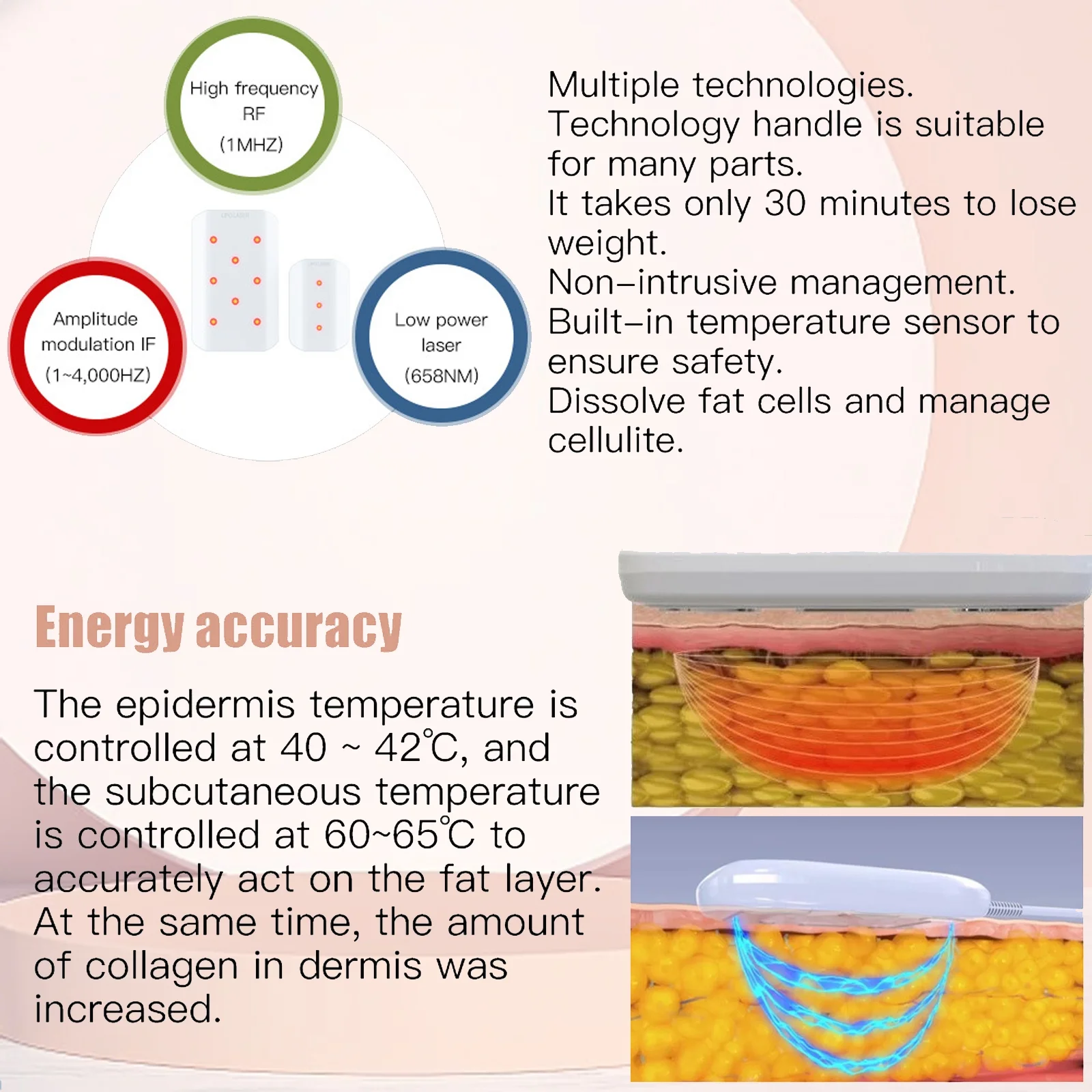 6 in 1 Cavitation Machine 80K RF Body Slimming Skin Lifting Vacuum Machine Radio Skin Frequency Facial Care Beauty Machine