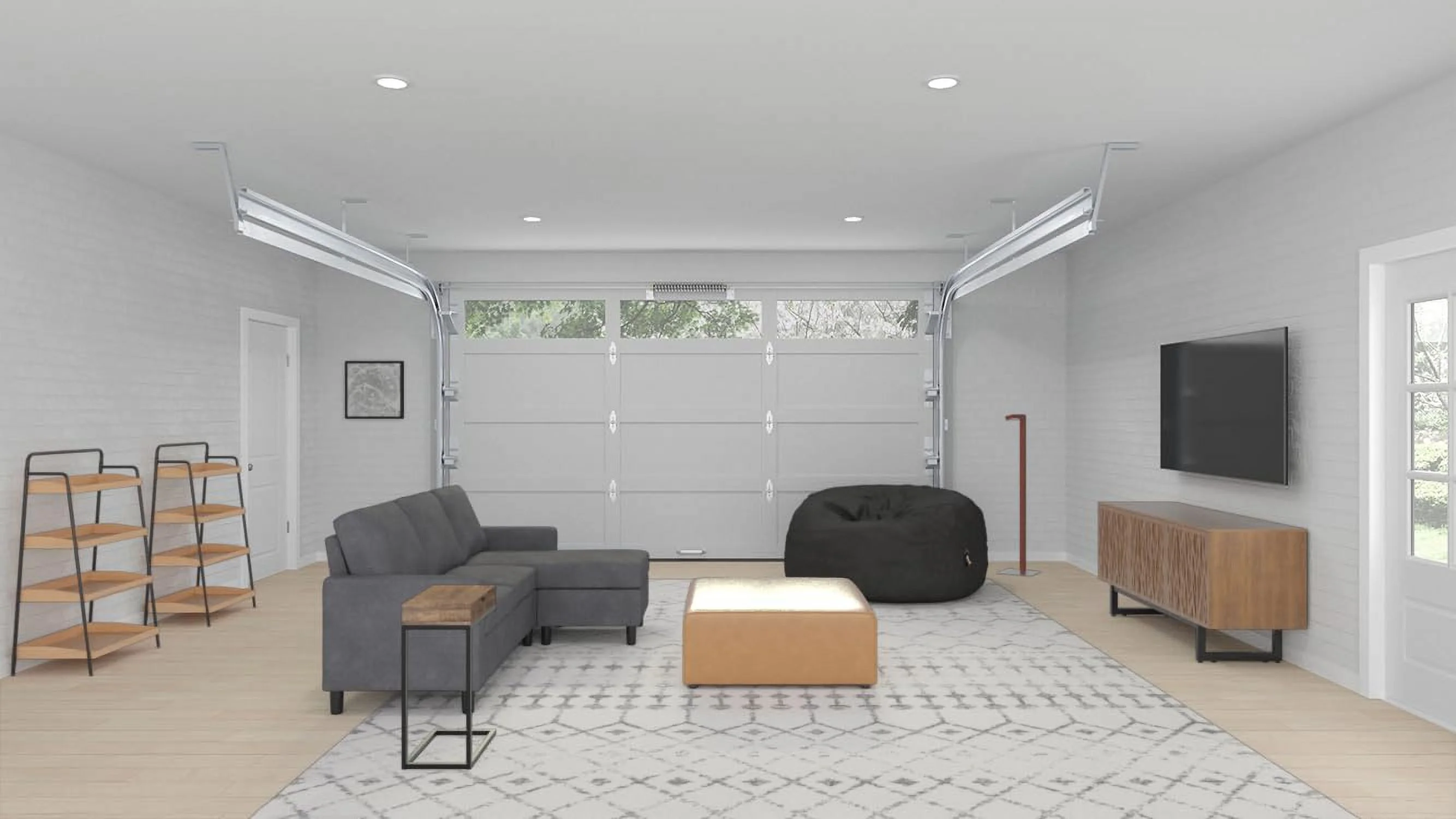 BROWN RECLAIMED WOOD-LOOK/BLACK/DRAWER ACCENT, END, SNACK TABLE