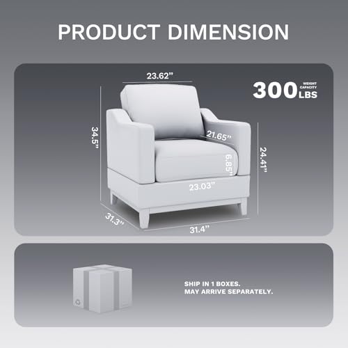 COLAMY Mid Century Modern Accent Chair Set of 2 with Lumbar Pillow, Relaxing Armchair with Solid Wood Frame & Soft Cushion, Reading Leisure Chair for Living Room（Beige）