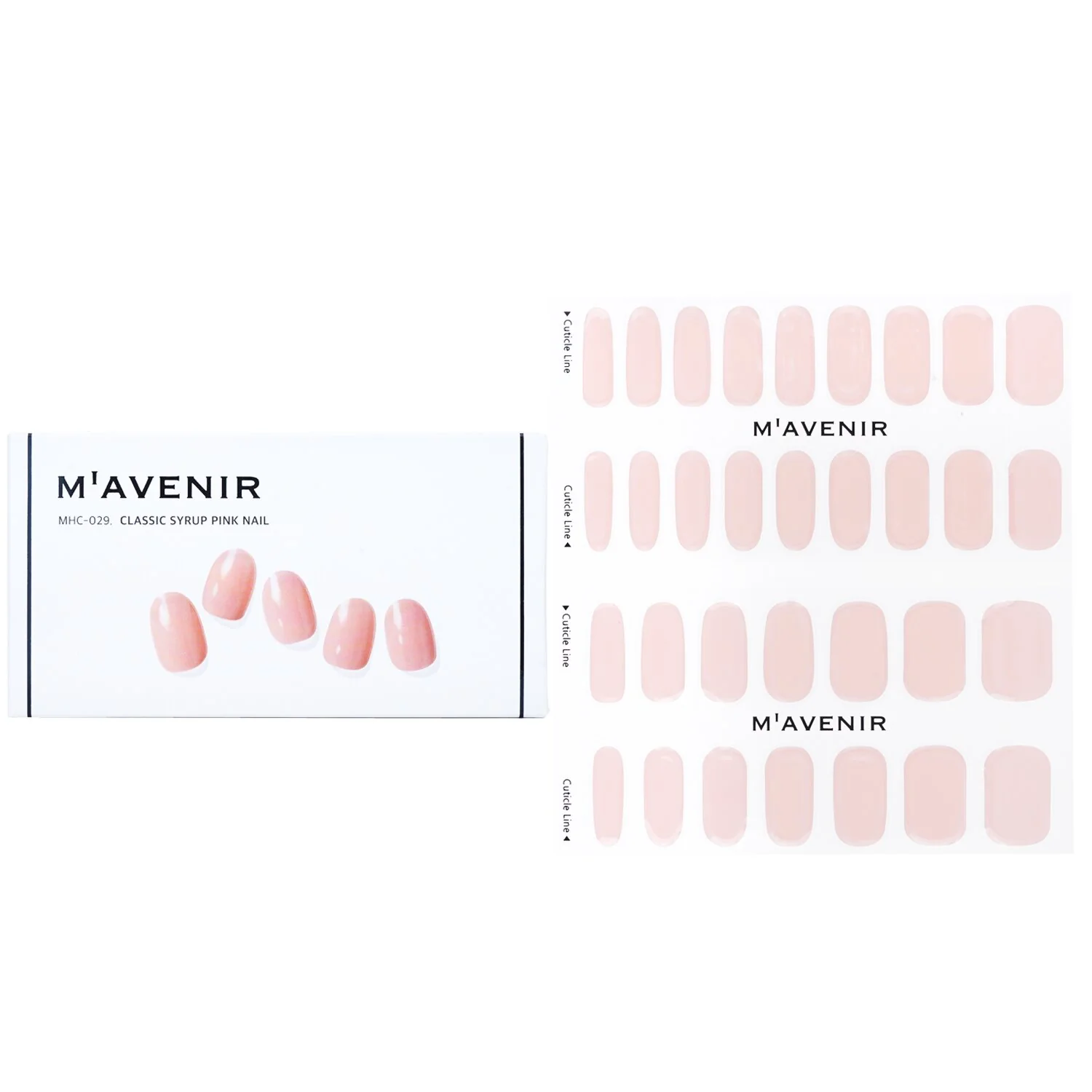 Mavenir Nail Sticker (Pink) - # Glass Soft Pink Nail  32pcs