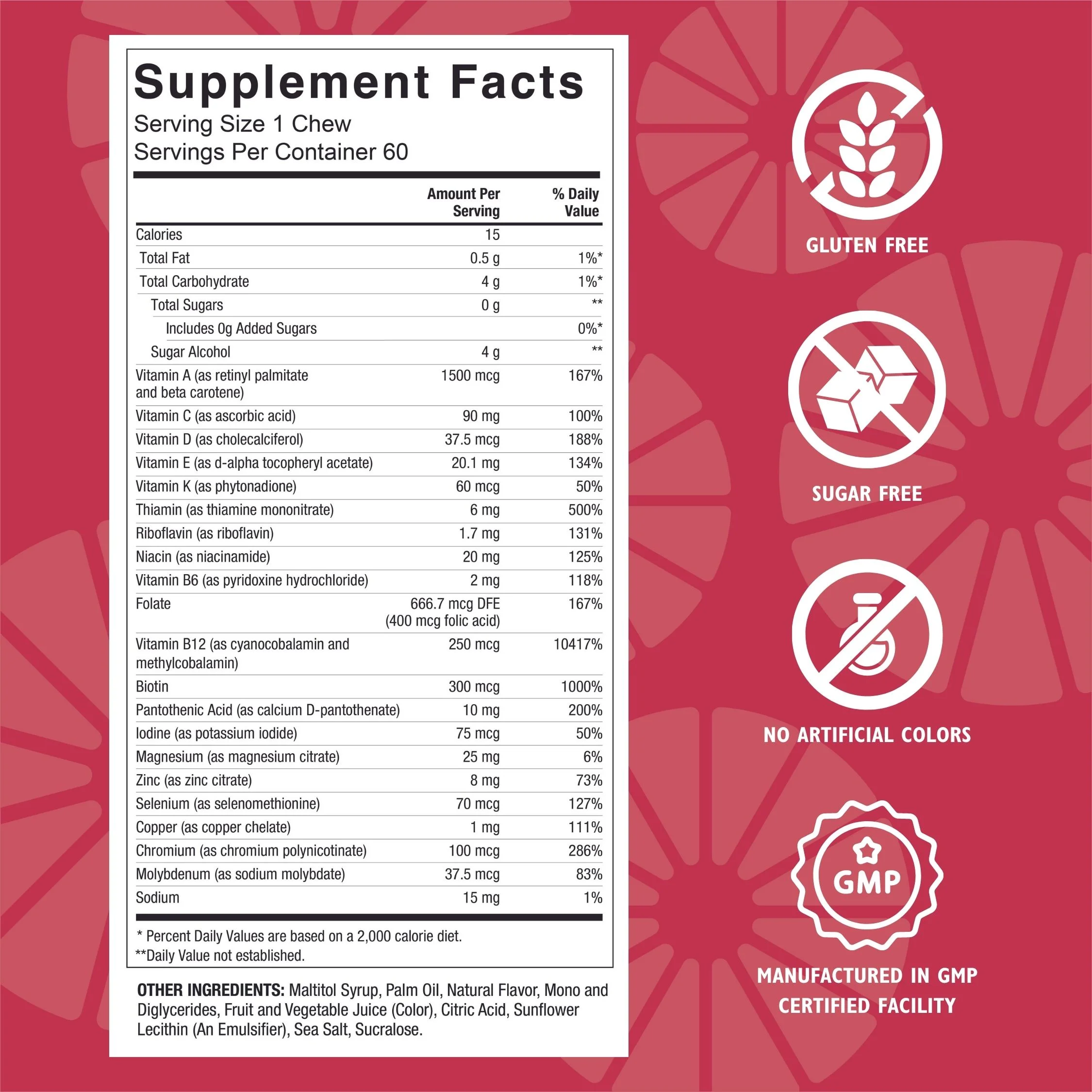 Celebrate Vitamins Bariatric Multivitamin Soft Chews, Razzleberry, 60 count