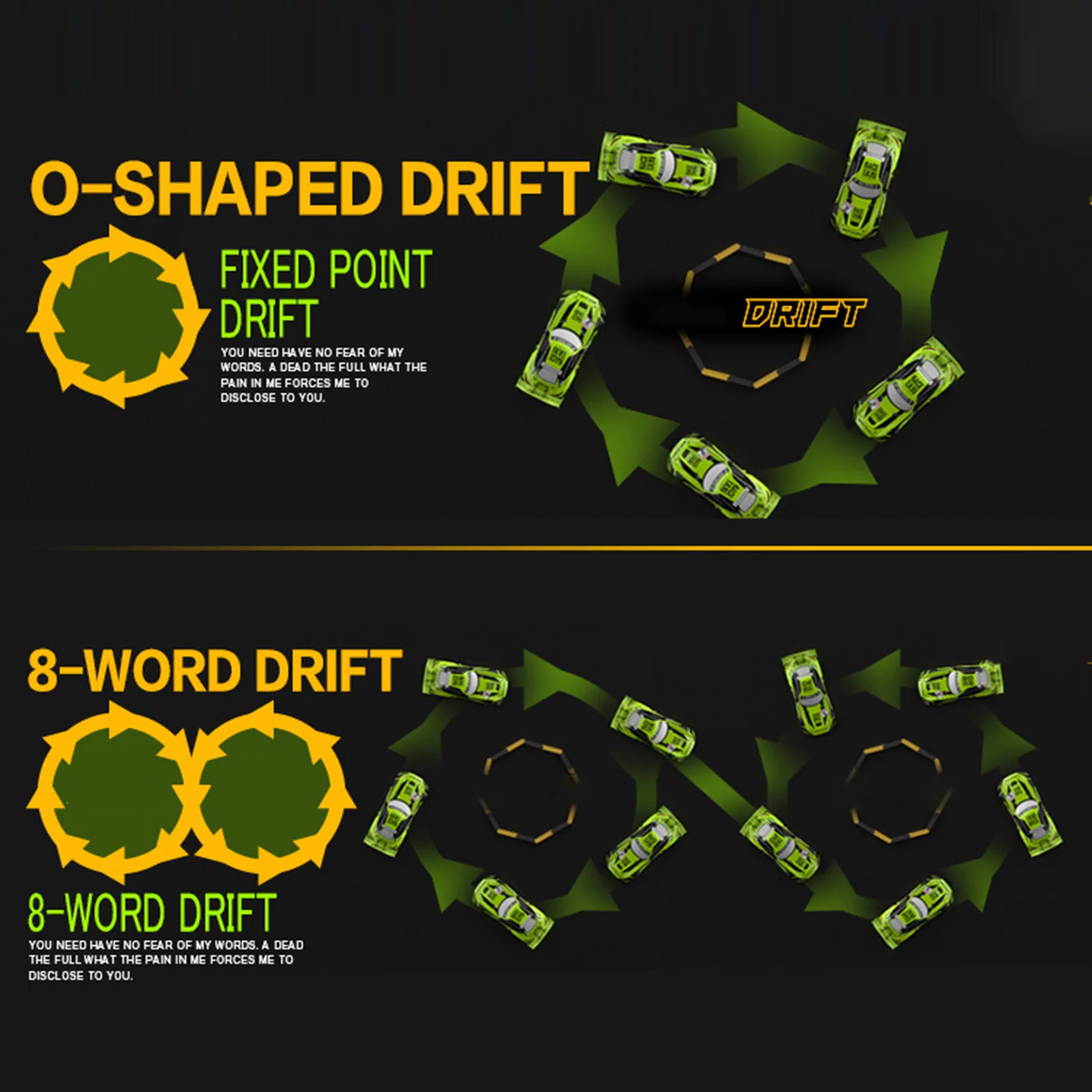 Eccomum RC Drift Car, 1/16 Remote Control Car 4WD Drift RC Cars Vehicle 20km/h High Speed Racing RC Racing Car with LED Light 4 Replaceable Tires for Kids and Adults