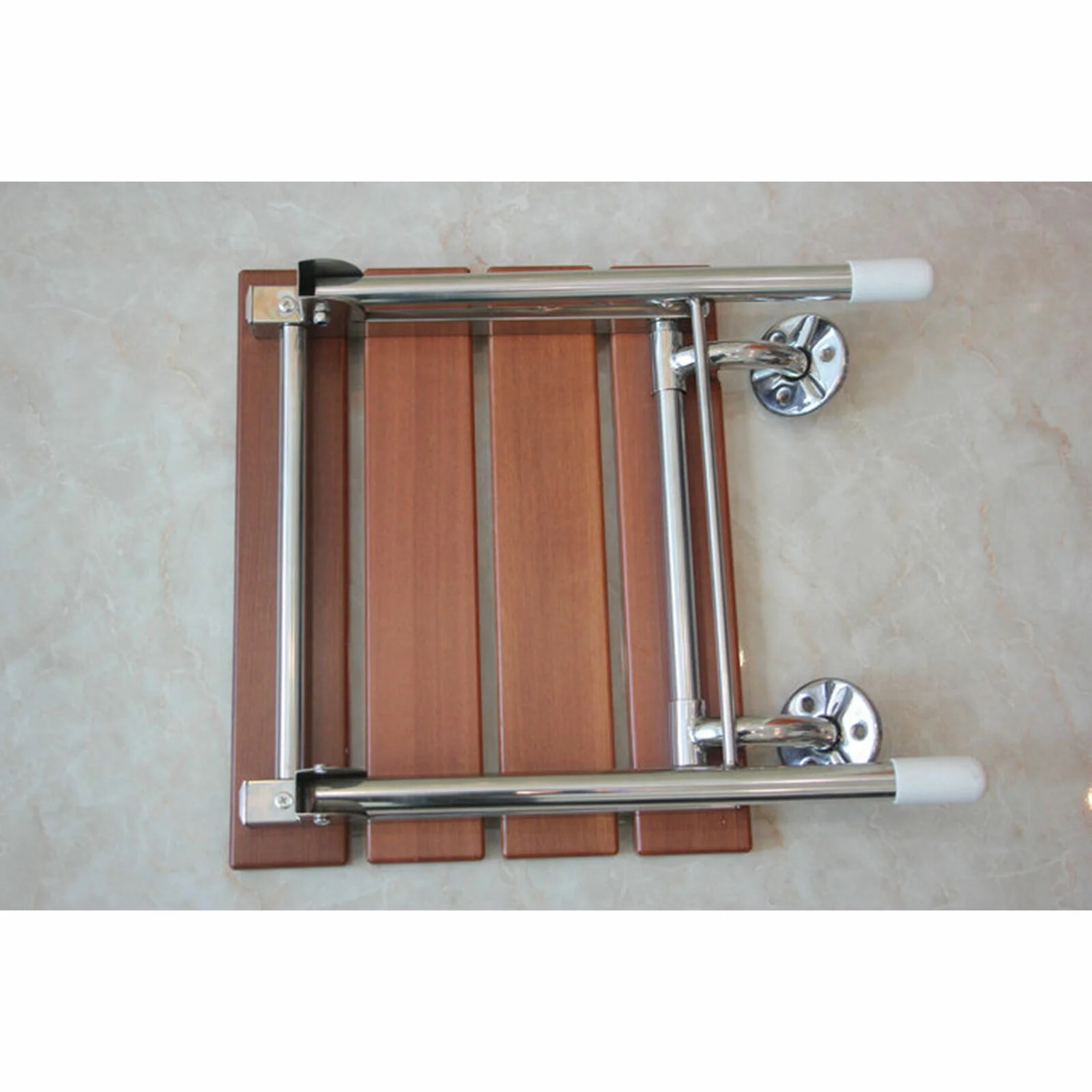 Folding Shower Seat Wall Mounted Wood Bathroom Chair Shower Spa Bench Seat Stool