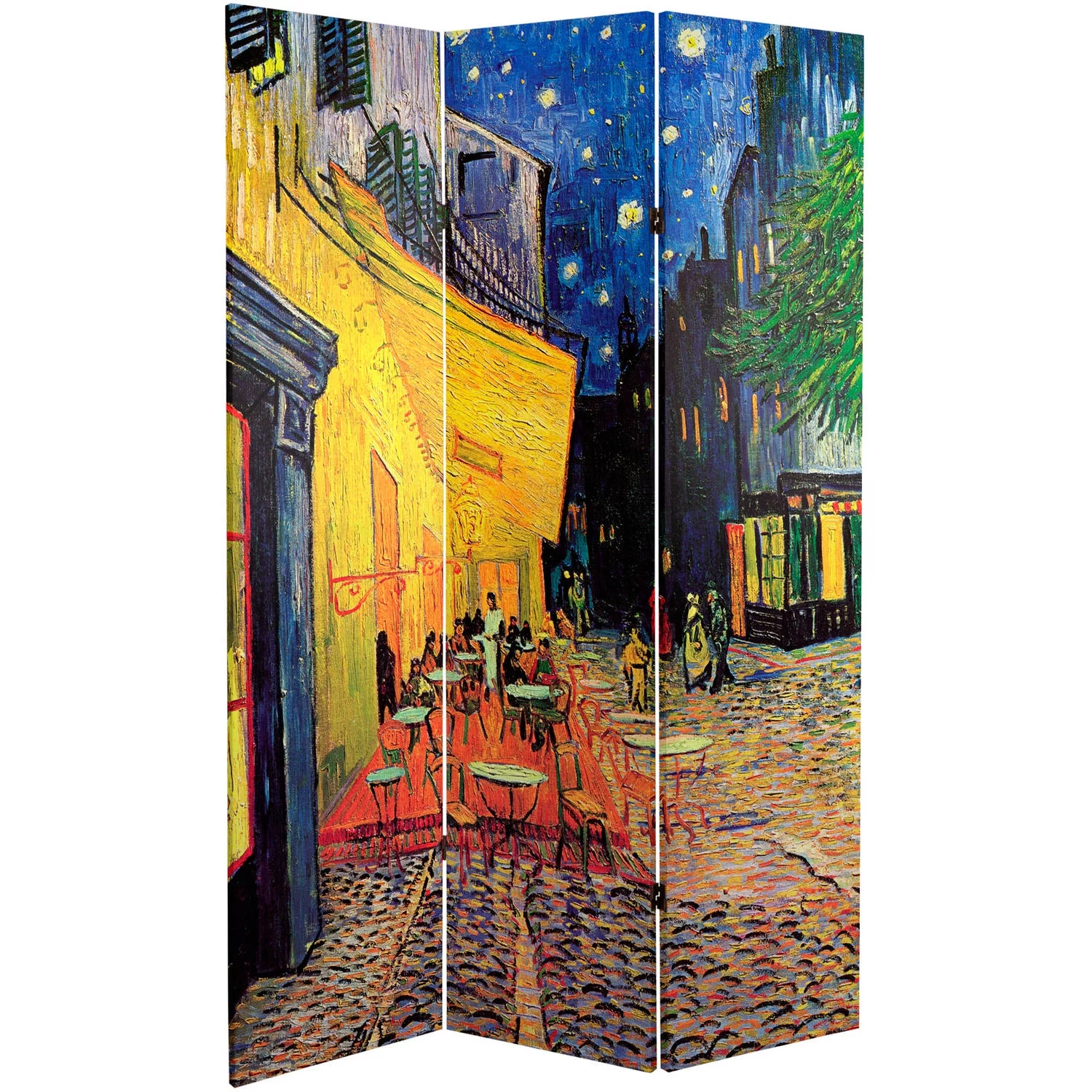 Oriental Furniture 6 ft. Tall Van Gogh CafÃÃÂ© Canvas Room Divider - 3 Panel