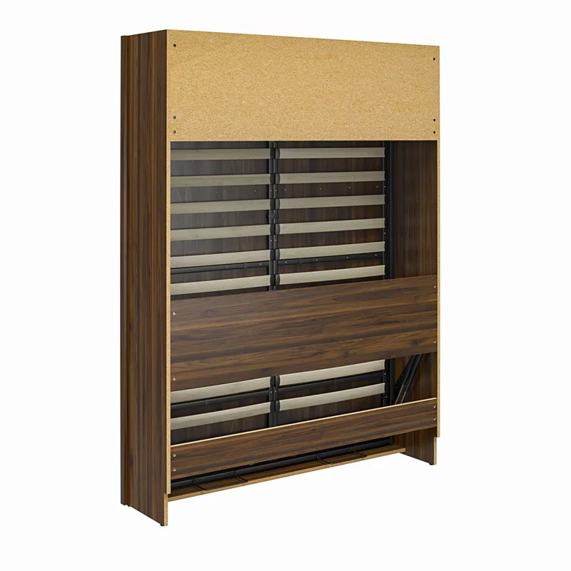 Bowery Hill Transitional Engineered Wood Brown Full Murphy Wall Bed