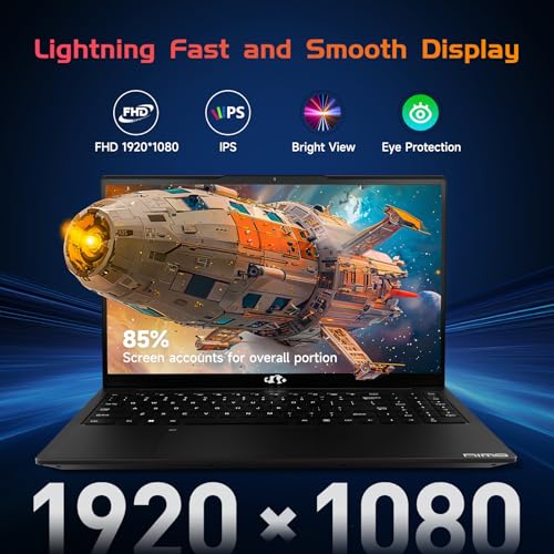 NIMO 15.6 IPS-FHD-Laptop, 16GB RAM 1TB SSD Intel Pentium Quad Core N100, Backlit Keyboard Fingerprint (Beat to i3-1115G4 Up to 3.4GHz) Computer for Student-Home WiFi 6 BT5.2 Win 11