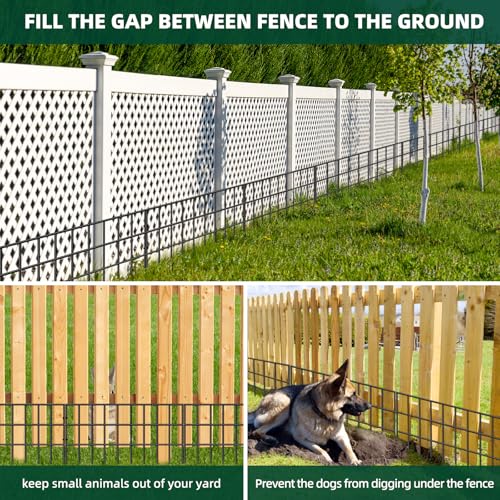42.5ft(L) x 13in(H) Animal Barrier Fence, 30 Panels No Dig Garden Fence for Dog Rabbit, Rustproof Anti Digging Barrier, Garden Edging Border Ground Defense for Outdoor, Yard, Patio