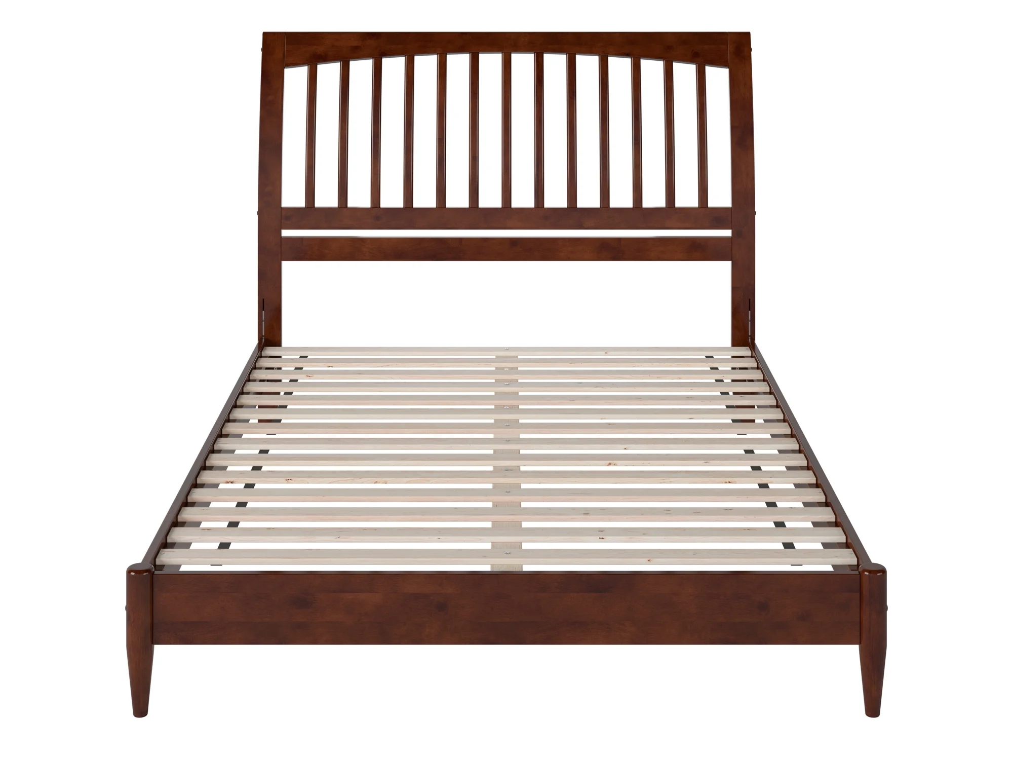 AFI Orleans Queen Solid Wood Low Profile Sleigh Platform Bed, Walnut
