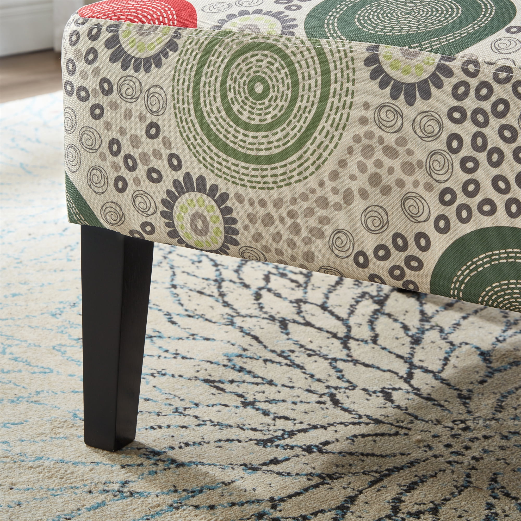 GEXPUSM Armless Accent Chair Set of 2, Modern Living Room Chairs with Thick Cushion & Solid Wood Legs, Fabric Comfy Bedroom Chair, Living Room Furniture, Beige/Circular pattern