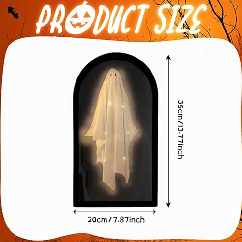 Novelty Ghost Mirror,Halloween Haunted Mirror with Creepy Eyes,Spooky Scary Ghosts for Halloween Decor Indoor, Bedroom Kitchen and Fireplace Decor