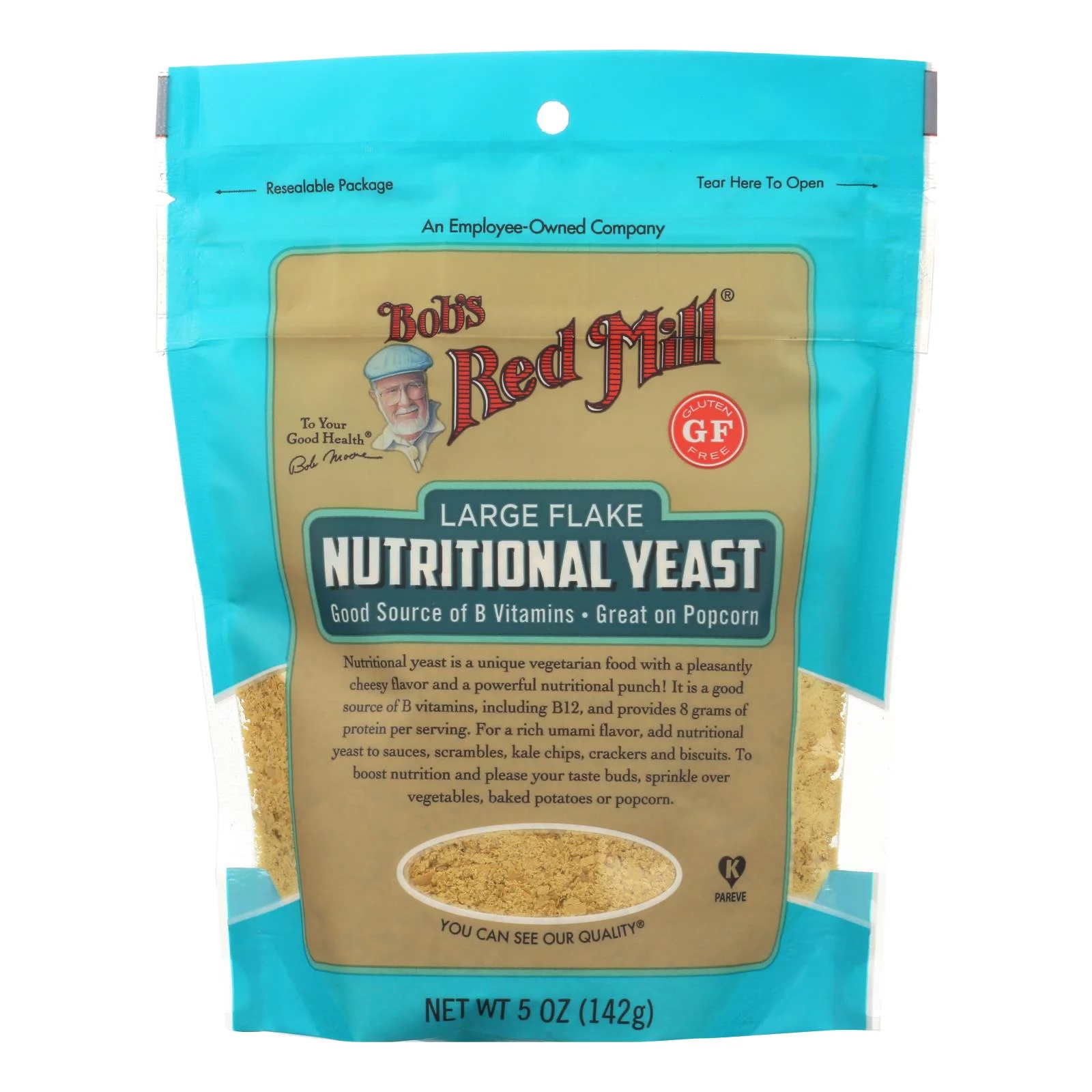 Bob's Red Mill Nutritional Yeast Large Flake Gluten Free 5 oz Pack of 2