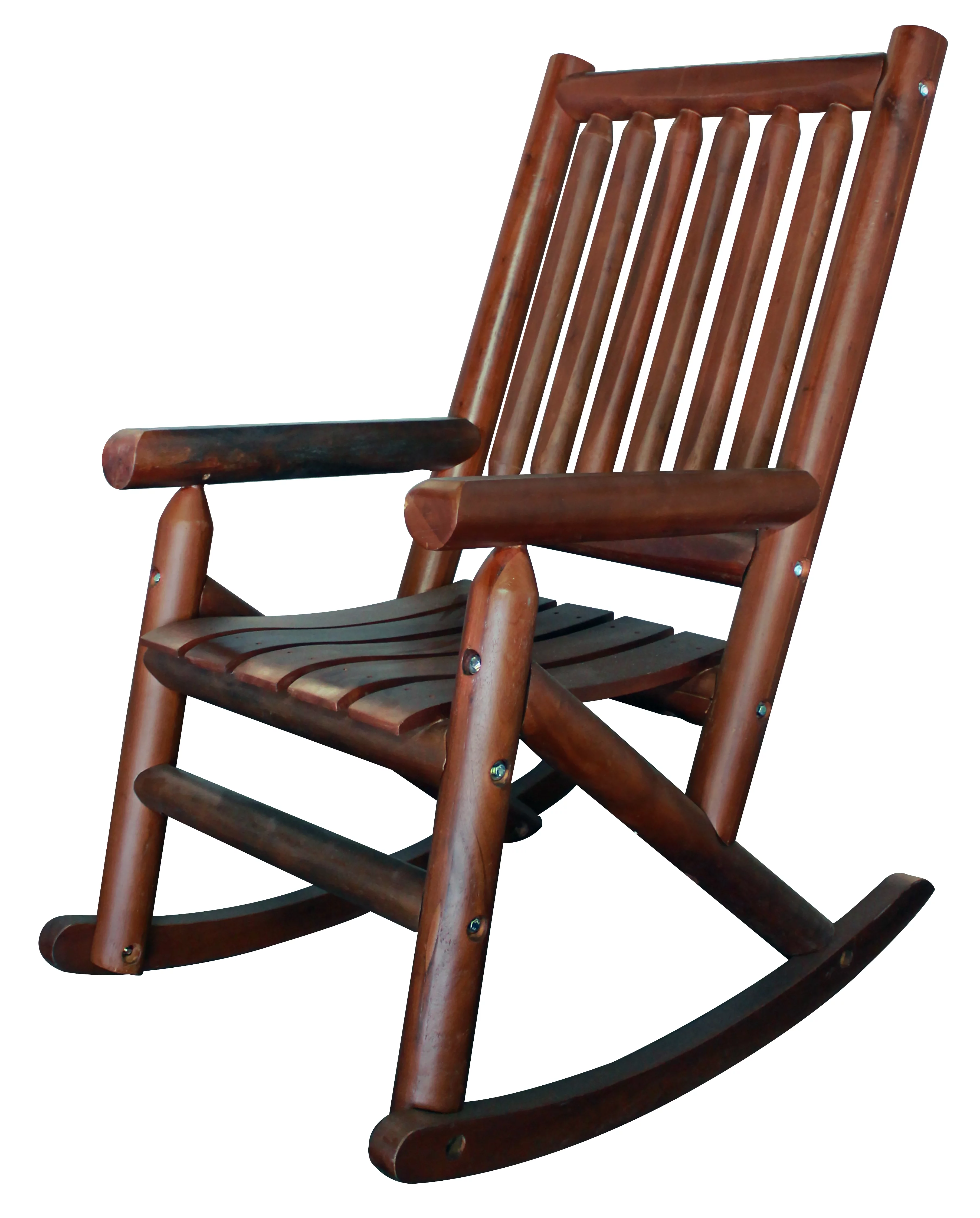 Leigh Country TX 86000 Cherry Amber-Log Adult Wood Rocker - Brown