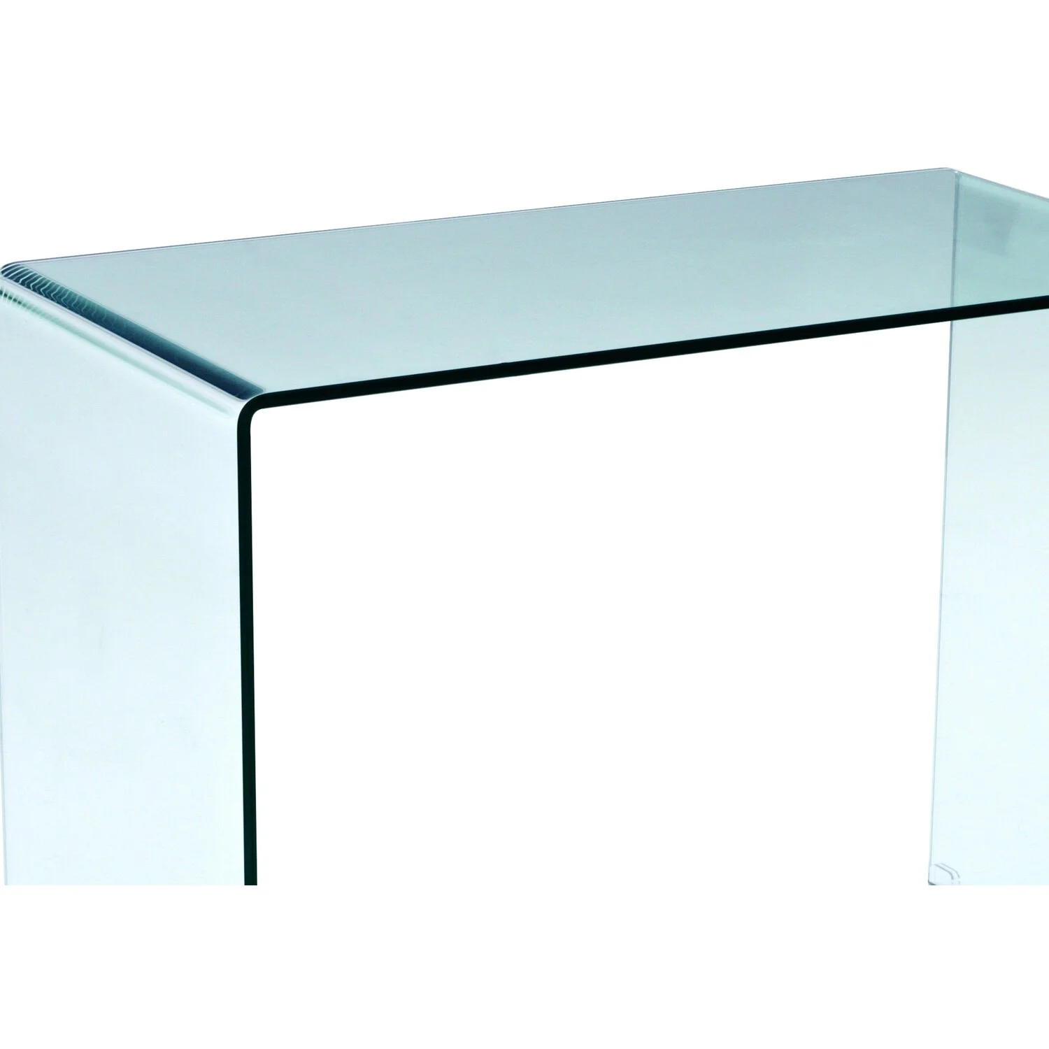 Kyo 43 Inch Tempered Glass Computer Desk - U Shaped - Slim Surface - Clear