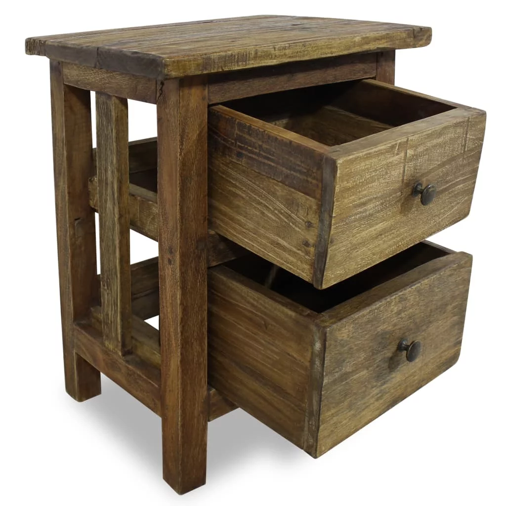 vidaXL Nightstand Solid Reclaimed Wood 15.7