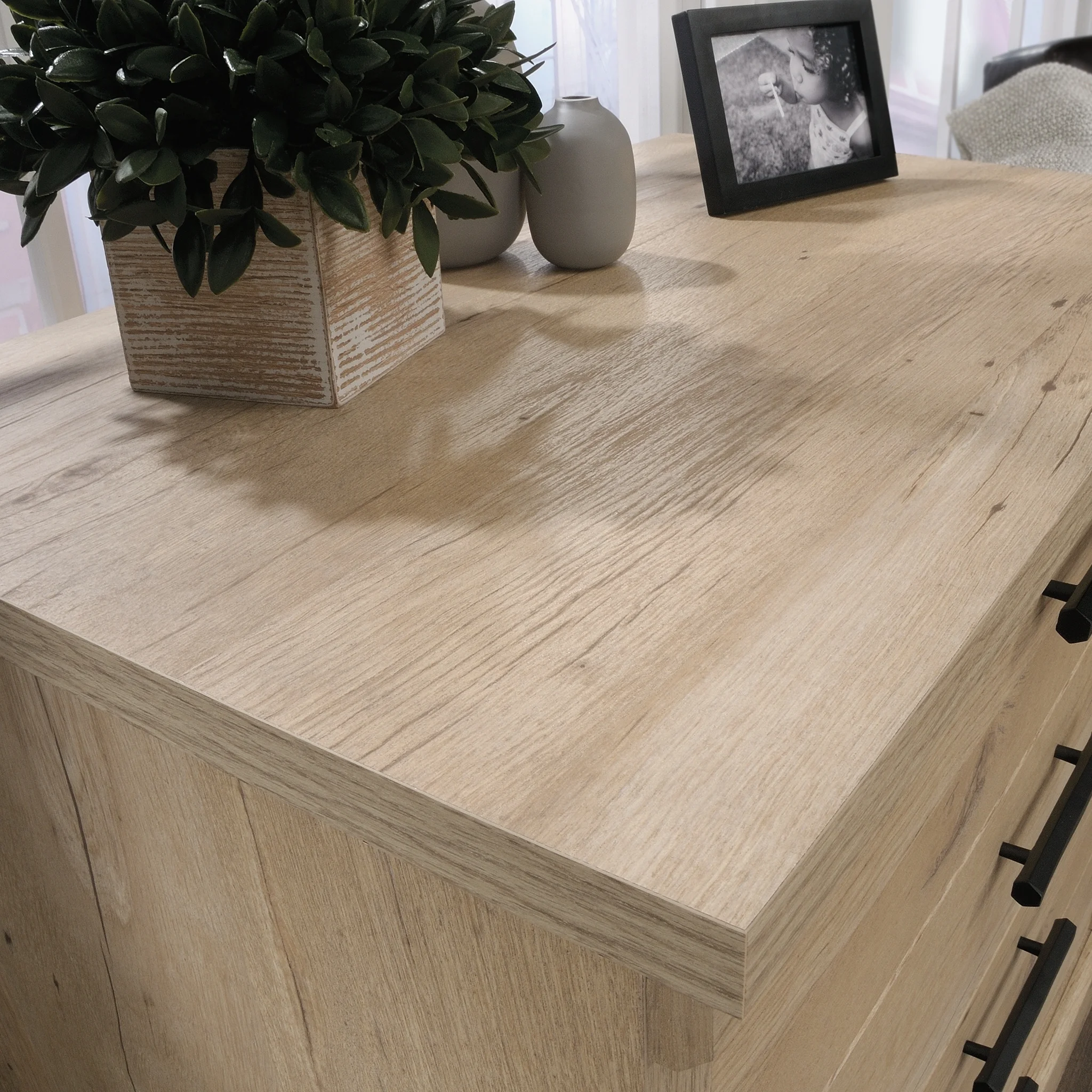 Sauder Aspen Post 2 Drawer Wooden Lateral File Cabinet with Lock in Prime Oak