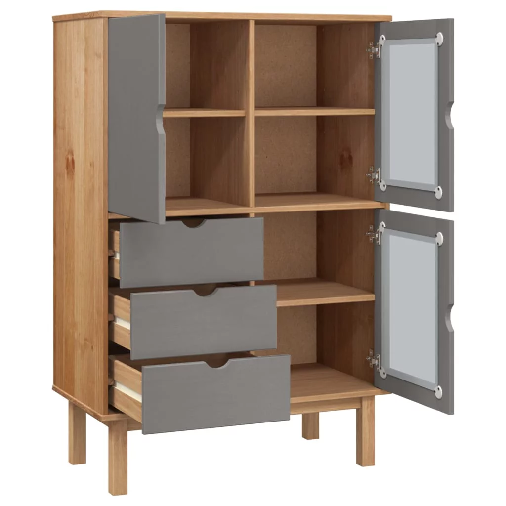 Aibecy Highboard OTTA Brown and Gray 33.5
