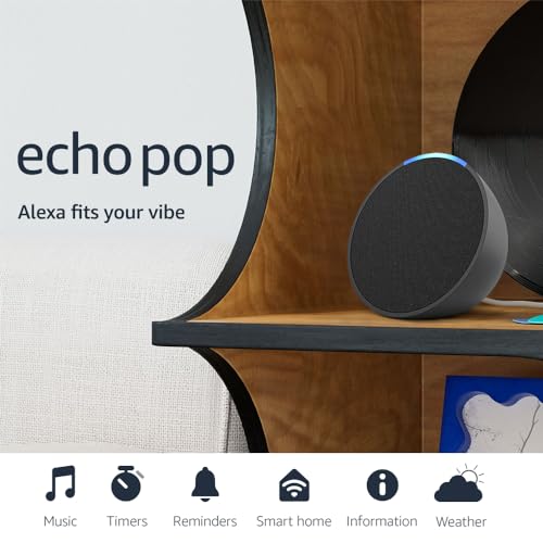 Amazon Echo Pop (newest model), Our smallest Alexa speaker, Fits in any room, Midnight Teal