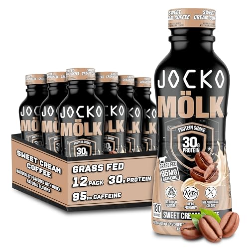 Jocko Mölk 30g Grass Fed Protein Shakes – No Added Sugar Protein Drinks KETO Friendly - Ready to Drink 12 FL Oz (Pack of 12) Chocolate
