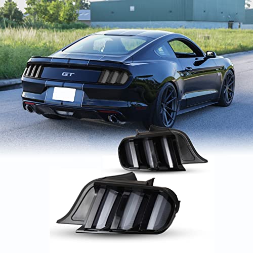 WOLFSTORM LED Tail Light Assembly, Clear, Compatible with 2015-2023 Ford Mustang Coupe, Convertible, Shelby GT350, GT500, Special Design, DOT/SAE Compliance