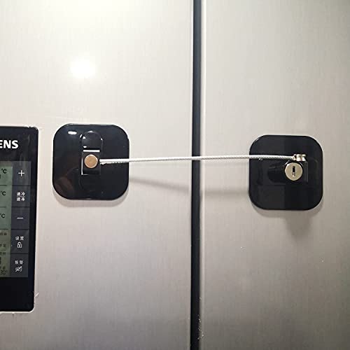 YEYA Refrigerator Lock, Baby Proof Cabinet Locks with Keys, Safety Cabinets Locks for Toddler 4 Pack