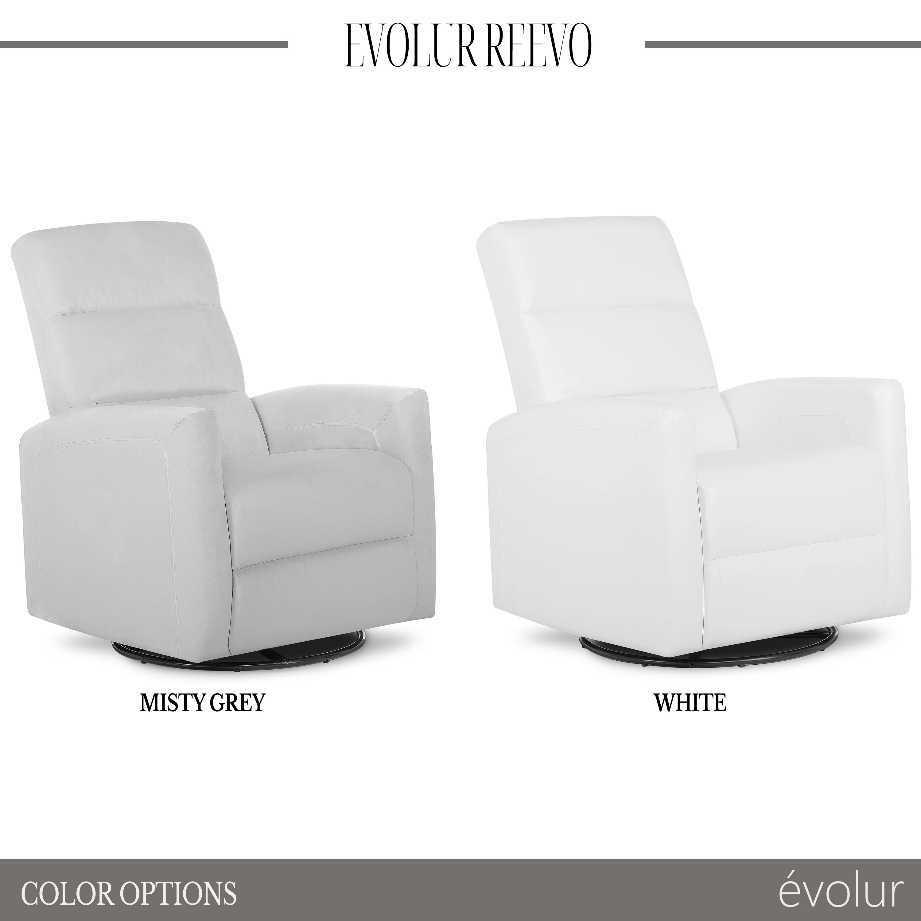 Evolur Reevo Swivel Glider In White