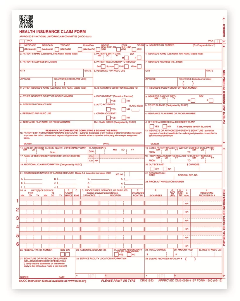 CMS 1500 Health Insurance Claim Form (02-12), 8.5