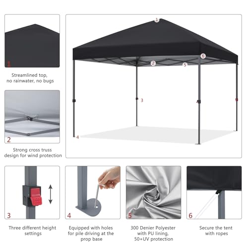 ABCCANOPY Pop Up Canopy - Outdoor Patio Portable Canopy Tent Heavy Duty for Backyard and Deck with 4 Sandbags(White, 10x10)