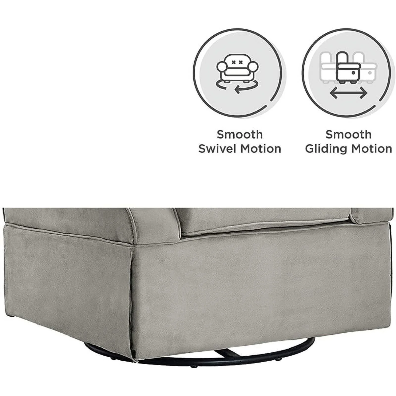 Rosebery Kids Swivel Nursery Glider and Ottoman Set in Gray