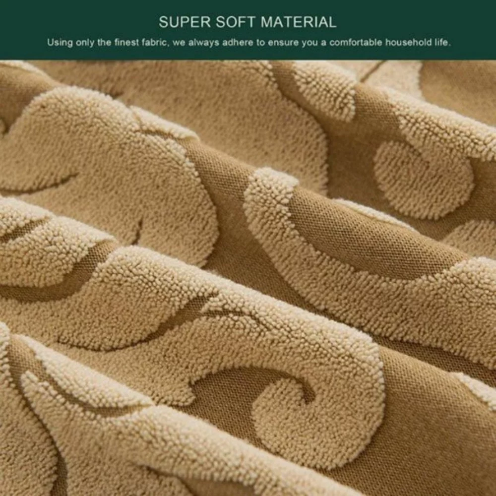 CHUN YI 2-Piece Sofa Cover with Cushion Cover Jacquard Slipcover (Loveseat, Dark Khaki)