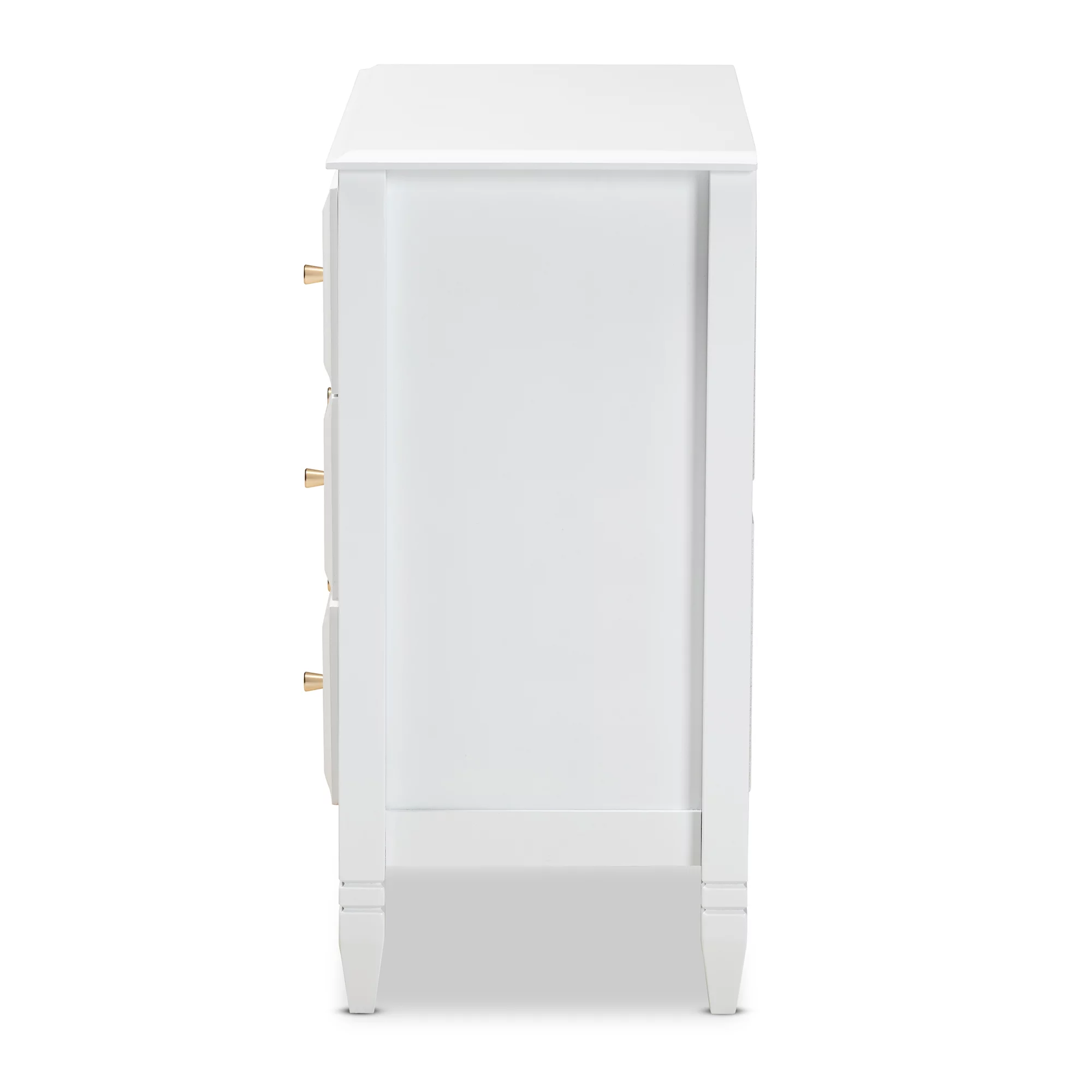 Baxton Studio Naomi Classic and Transitional White Finished Wood 3-Drawer Bedroom Chest