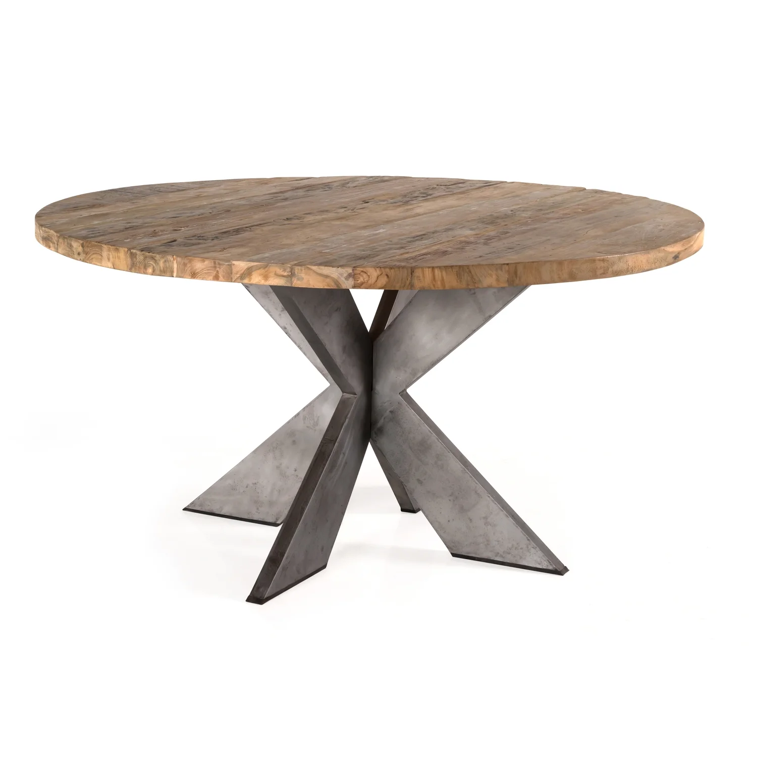 Padmas Plantation  Emely Round Recycled Teak Wood Dining Table - Natural - 30.25 x 59 x 59 in.