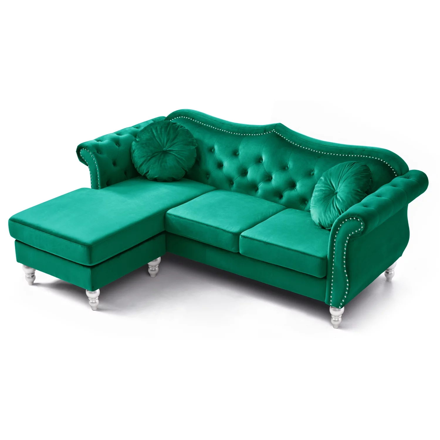 Homestock City Sleek G0662B-SC Sofa Chaise , Green