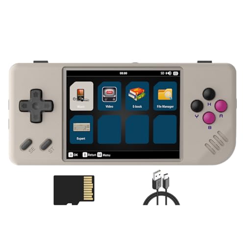 RG28XX Handheld Game Console Retro 2.83-inch Screen Video Game Player 64G TF Card Preinstalled 5000+ Games 3100mAh Battery(Black Transparent)