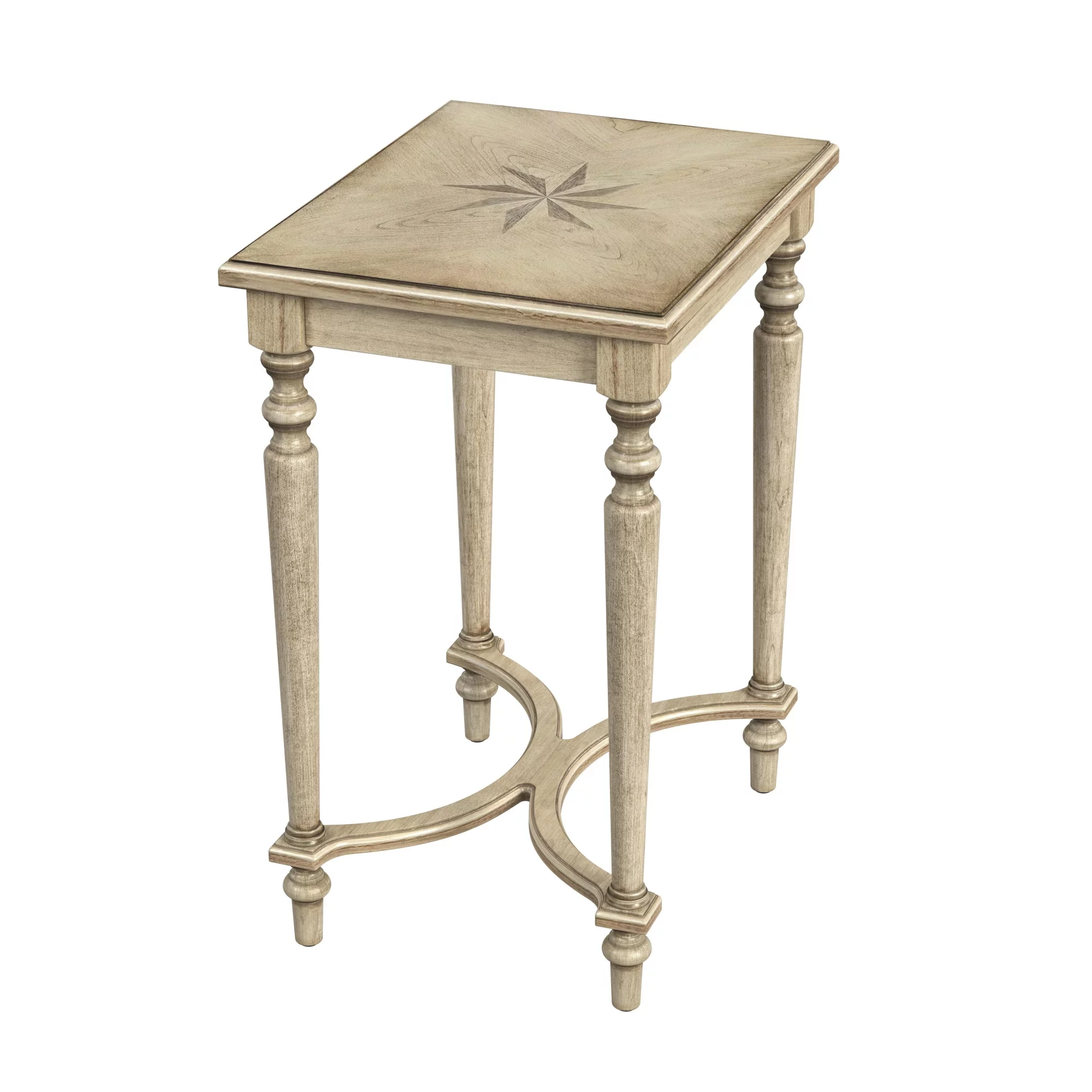 Butler Specialty Company Tyler Solid Wood Inlay Accent Table - Antique Beige