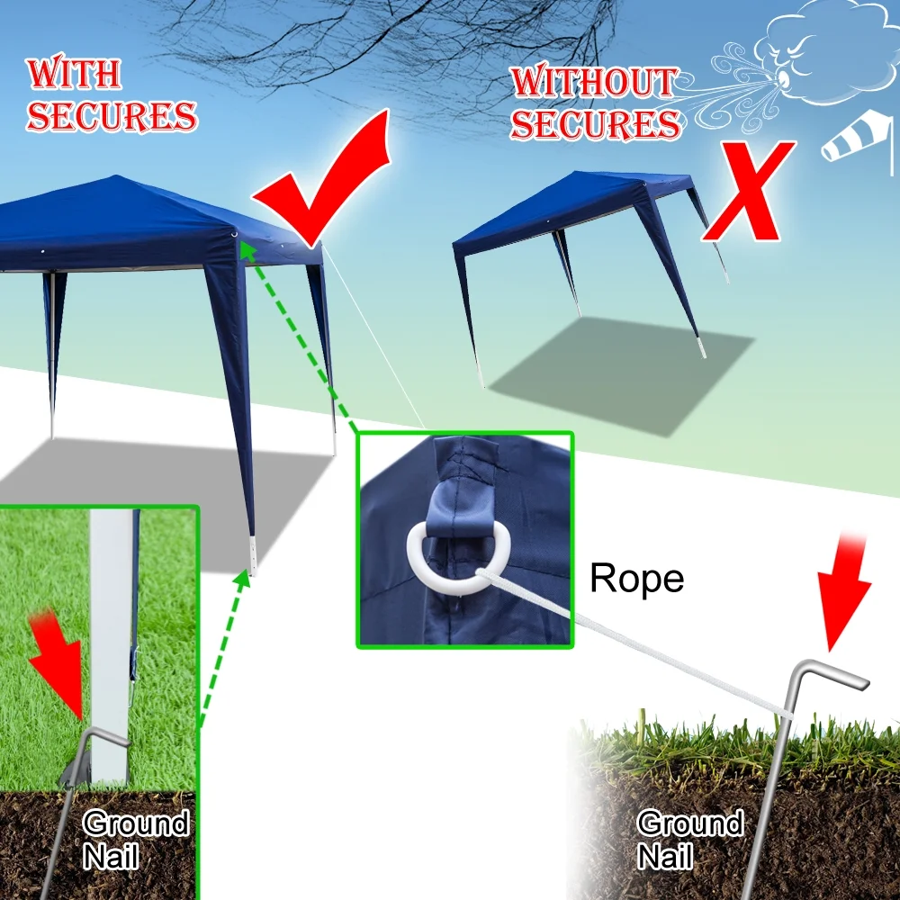 Ktaxon 10ft x 10ft Base/8ft x 8ft Top  Ez Pop up Anti Uv Patio Tent Folding Gazebo Backyard Canopy Sun Shade