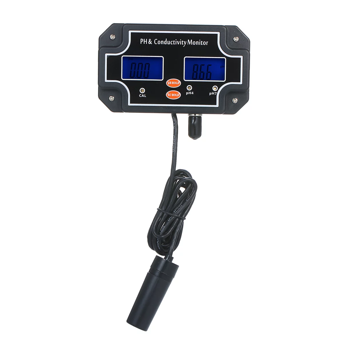 Tomshoo 2 in 1 pHEC Meter Waterproof Double Display Tester Black Plug PHEC-2681