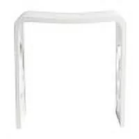 ABST88 Designer White Matte Solid Surface Resin Bathroom / Shower Stool