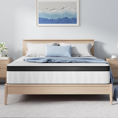 Avenco King Mattress, 12 Inch Medium Firm King Size Mattress in a Box, Hybrid Mattresses with Smarts™ Coil Pocket Springs for Motion Isolation, Strong Edge Support, CertiPUR-US Certified