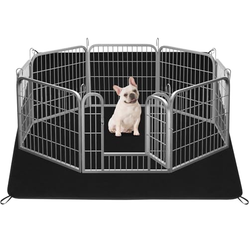 Dog Fence Puppy Pen Outdoor Pet Playpen Portable Dog Kennel Indoor Large Enclosure Heavy Duty Metal Play Yard Gate for Small Medium Dogs Rabbits Cats 8 Panels(24Lx24H-8Panels)